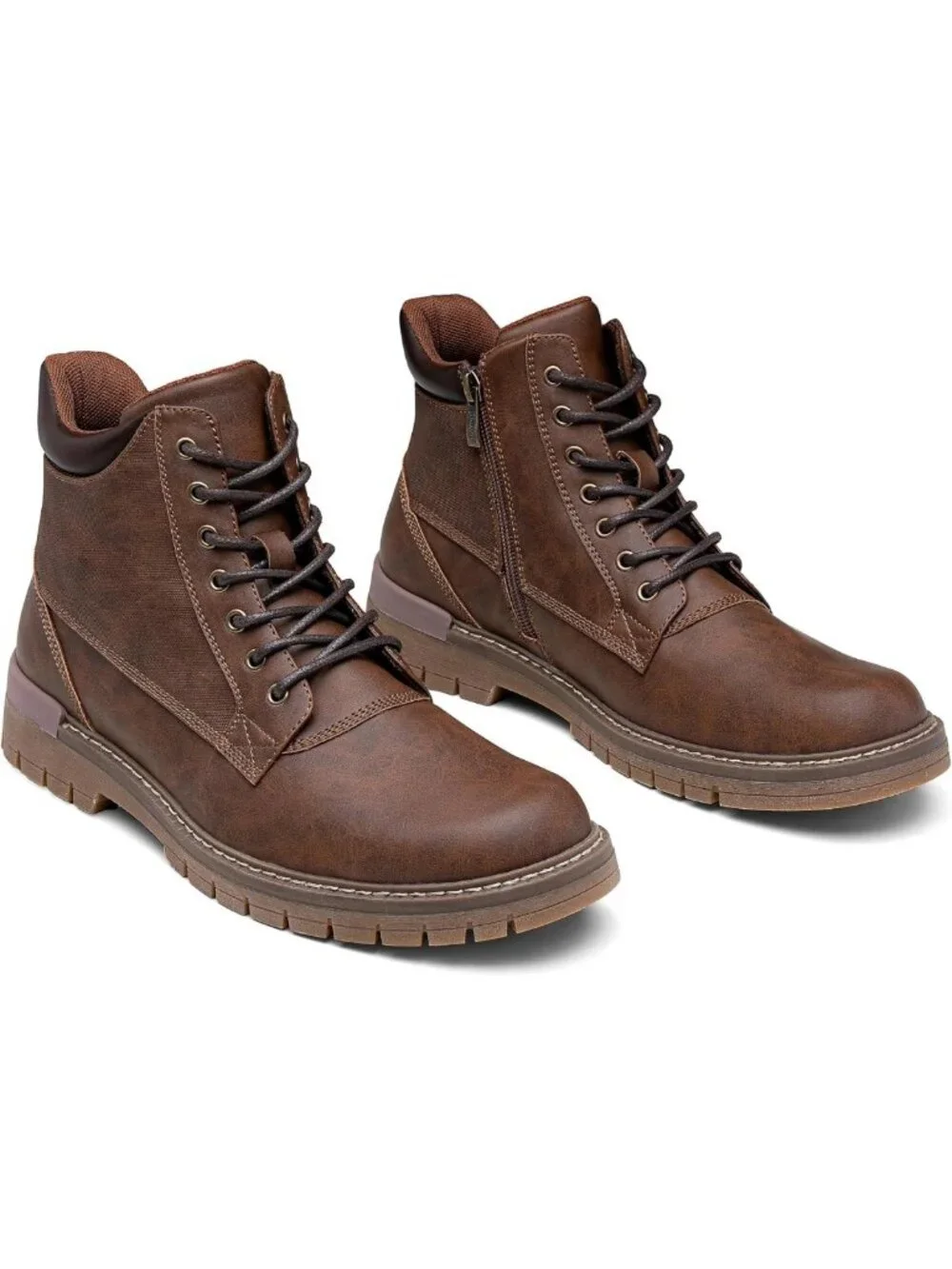 Stylish Men's Chukka Boots with Lace-Up & Side Zipper, Ankle Support Footwear